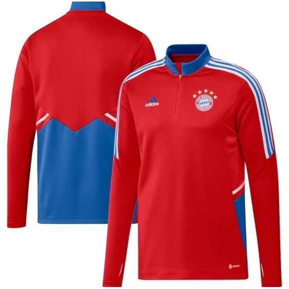 NEW Adidas FC Bayern Munich 1/4 Zip Training Top Soccer Pullover HU1280 Men's S